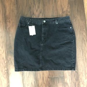 ASOS Curve black denim skirt